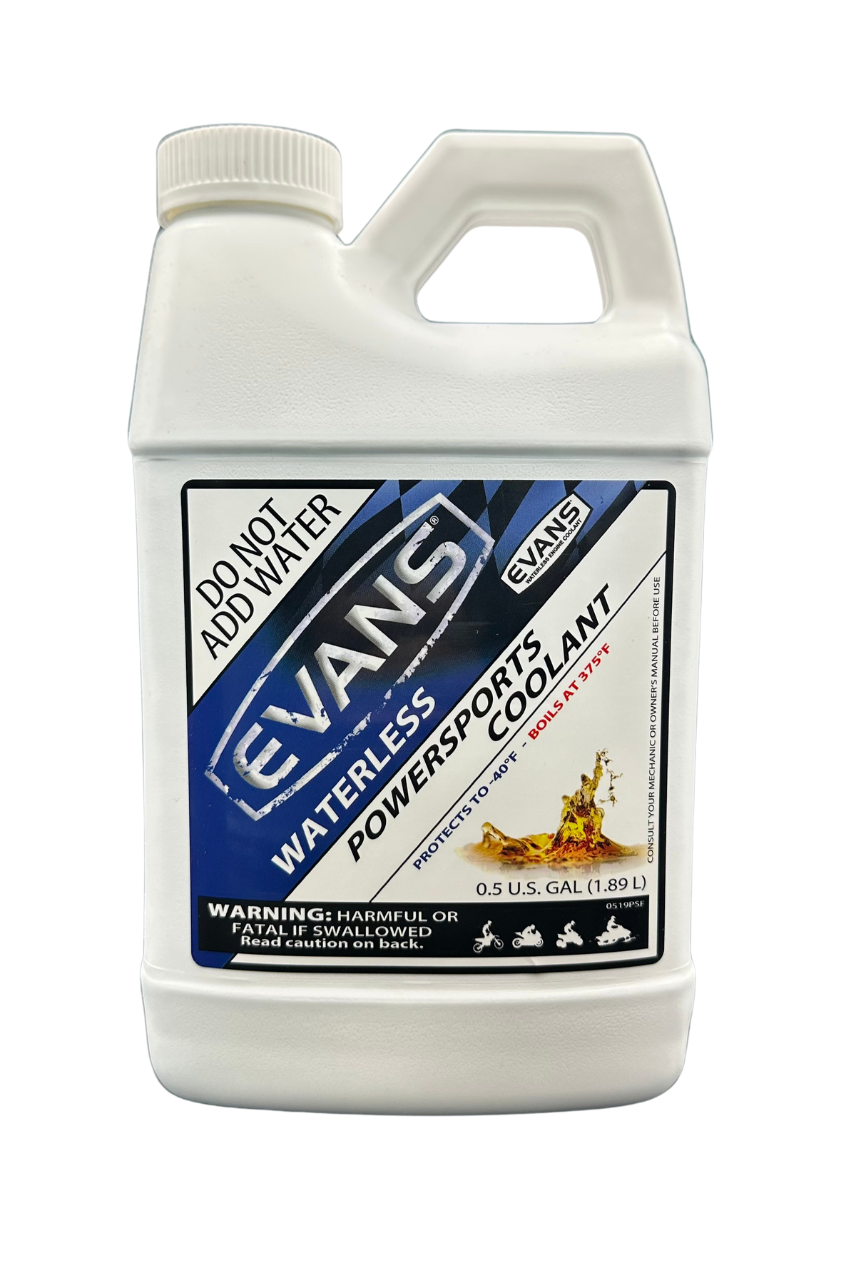 EVANS POWERSPORTS ENGINE COOLANT, 0.5GAL GALON
