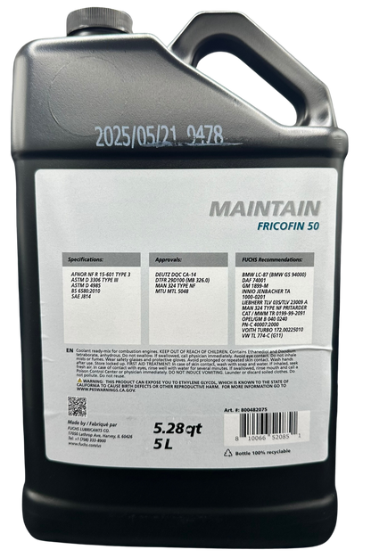 FUCHS MAINTAIN FRICOFIN 50 (BLUE) - Ready Mix 5L