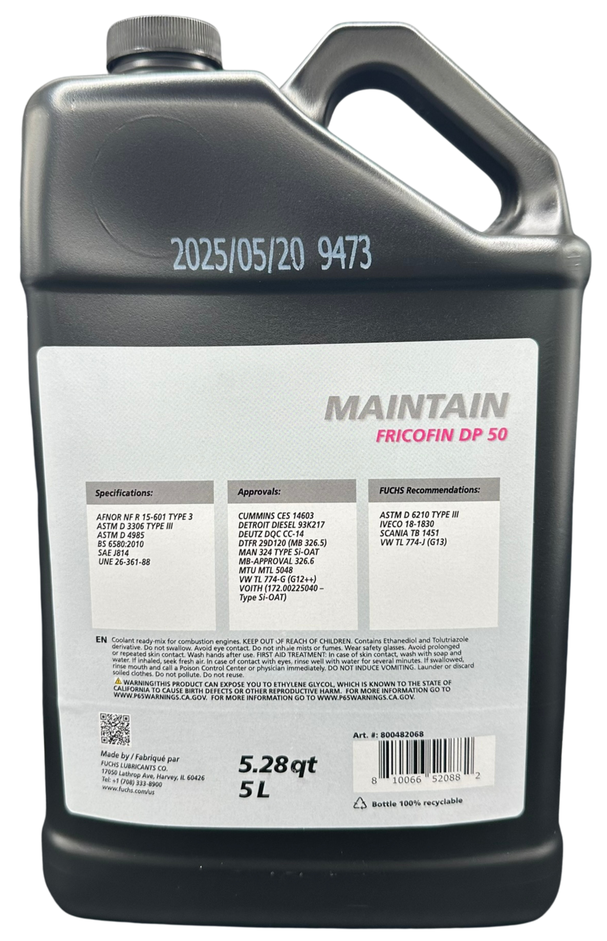 FUCHS MAINTAIN FRICOFIN DP 50 (PINK) - Ready Mix 5L